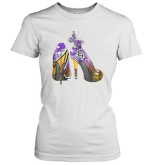 NFL Minnesota Vikings High Heel Butterfly Rhinestone Tide Women's T-Shirt - NFLFanGift