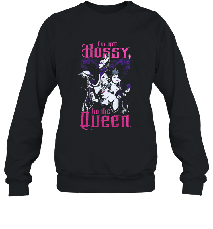 Disney Villains Night I'm not Bossy I'm The Queen Funny Halloween Maleficent Witch Costume Crewneck Sweatshirt - NFLFanGift