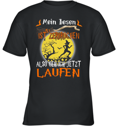 Mein Besen ist zerbrochen also geh ich jetzt Laufen Halloween Youth T-Shirt - NFLFanGift