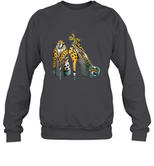 NFL Jacksonville Jaguars High Heel Butterfly Rhinestone Crewneck Sweatshirt - NFLFanGift