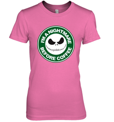 Starbucks Inspired Jack Skellington Coffee I'm A Nightmare Before Coffee Women's The Boyfriend Tee - NFLFanGift
