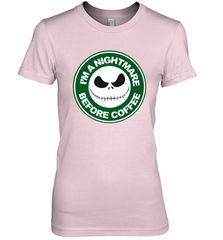 Starbucks Inspired Jack Skellington Coffee I'm A Nightmare Before Coffee Women's The Boyfriend Tee - NFLFanGift