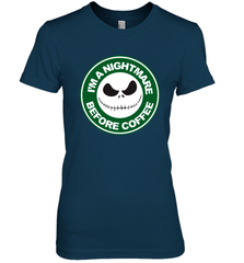 Starbucks Inspired Jack Skellington Coffee I'm A Nightmare Before Coffee Women's The Boyfriend Tee - NFLFanGift