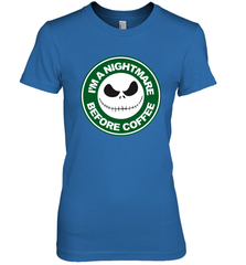 Starbucks Inspired Jack Skellington Coffee I'm A Nightmare Before Coffee Women's The Boyfriend Tee - NFLFanGift