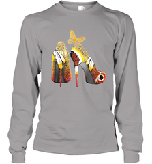 Washington Redskins High Heel Butterfly Rhinestone Tide Youth Long Sleeve T-Shirt - NFLFanGift