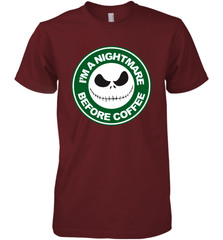 Starbucks Inspired Jack Skellington Coffee I'm A Nightmare Before Coffee Men's Premium T-Shirt - NFLFanGift