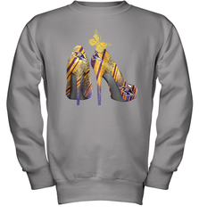 NFL Baltimore Ravens Steelers Rhinestone High Heels Youth Sweatshirt - NFLFanGift