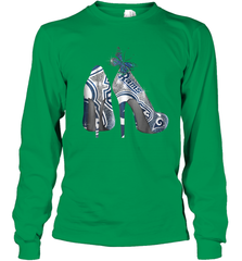 NFL Los Angeles Rams High Heel Butterfly Rhinestone Tide Youth Long Sleeve T-Shirt - NFLFanGift