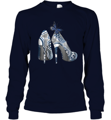NFL Los Angeles Rams High Heel Butterfly Rhinestone Tide Youth Long Sleeve T-Shirt - NFLFanGift
