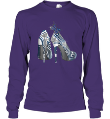 NFL Los Angeles Rams High Heel Butterfly Rhinestone Tide Youth Long Sleeve T-Shirt - NFLFanGift