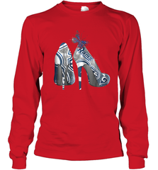 NFL Los Angeles Rams High Heel Butterfly Rhinestone Tide Youth Long Sleeve T-Shirt - NFLFanGift