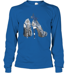 NFL Los Angeles Rams High Heel Butterfly Rhinestone Tide Youth Long Sleeve T-Shirt - NFLFanGift