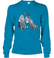 NFL Los Angeles Rams High Heel Butterfly Rhinestone Tide Youth Long Sleeve T-Shirt - NFLFanGift