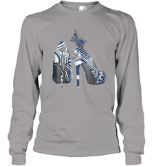 NFL Los Angeles Rams High Heel Butterfly Rhinestone Tide Youth Long Sleeve T-Shirt - NFLFanGift