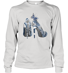 NFL Los Angeles Rams High Heel Butterfly Rhinestone Tide Youth Long Sleeve T-Shirt - NFLFanGift