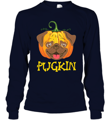 Funny Pugkin Pug Pumpkin Halloween Long Sleeve T-Shirt - NFLFanGift