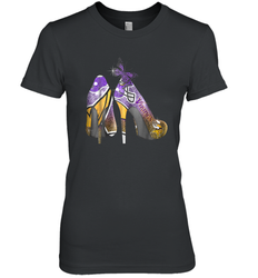 NFL Minnesota Vikings High Heel Butterfly Rhinestone Tide Women's The Boyfriend Tee - NFLFanGift