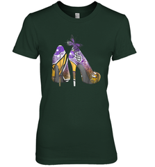 NFL Minnesota Vikings High Heel Butterfly Rhinestone Tide Women's The Boyfriend Tee - NFLFanGift