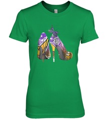 NFL Minnesota Vikings High Heel Butterfly Rhinestone Tide Women's The Boyfriend Tee - NFLFanGift