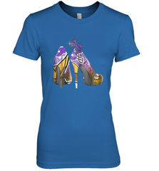 NFL Minnesota Vikings High Heel Butterfly Rhinestone Tide Women's The Boyfriend Tee - NFLFanGift