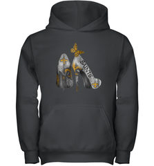 NFL New Orleans Saints High Heel Butterfly Rhinestone Tide Youth Hoodie - NFLFanGift