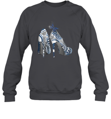 NFL Los Angeles Rams High Heel Butterfly Rhinestone Tide Crewneck Sweatshirt - NFLFanGift