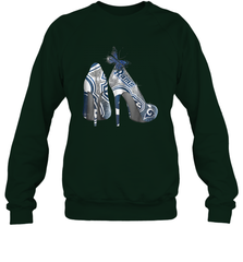 NFL Los Angeles Rams High Heel Butterfly Rhinestone Tide Crewneck Sweatshirt - NFLFanGift