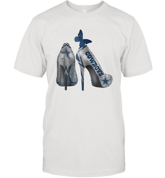 NFL Dallas Cowboys High Heel Butterfly Rhinestone Tide Men's T-Shirt - NFLFanGift