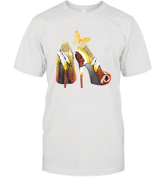 Washington Redskins High Heel Butterfly Rhinestone Tide Men's T-Shirt - NFLFanGift
