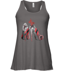 NFL Atlanta Falcons Rhinestone High Heels Racerback Tank - NFLFanGift