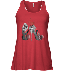 NFL Atlanta Falcons Rhinestone High Heels Racerback Tank - NFLFanGift