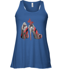 NFL Atlanta Falcons Rhinestone High Heels Racerback Tank - NFLFanGift