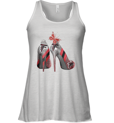 NFL Atlanta Falcons Rhinestone High Heels Racerback Tank - NFLFanGift