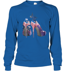 NFL New York Giants High Heel Butterfly Rhinestone Tide Youth Long Sleeve T-Shirt - NFLFanGift