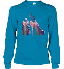 NFL New York Giants High Heel Butterfly Rhinestone Tide Youth Long Sleeve T-Shirt - NFLFanGift