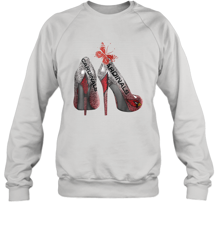 Arizona Cardinals High Heel Butterfly Rhinestone Tide NFL Crewneck Sweatshirt