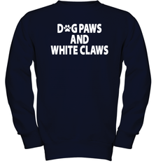 Dog Paws And White Claws Youth Sweatshirt - NFLFanGift