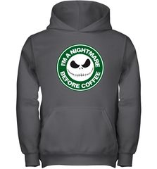 Starbucks Inspired Jack Skellington Coffee I'm A Nightmare Before Coffee Youth Hoodie - NFLFanGift