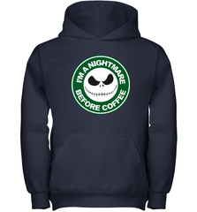 Starbucks Inspired Jack Skellington Coffee I'm A Nightmare Before Coffee Youth Hoodie - NFLFanGift