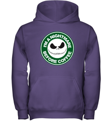 Starbucks Inspired Jack Skellington Coffee I'm A Nightmare Before Coffee Youth Hoodie - NFLFanGift