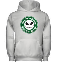 Starbucks Inspired Jack Skellington Coffee I'm A Nightmare Before Coffee Youth Hoodie - NFLFanGift