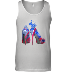 NFL Buffalo Bill Rhinestone High Heels Butterfly Rhinestone Tide Tank Top - NFLFanGift