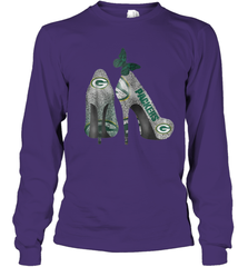 NFL Green Bay Packers Rhinestone High Heels Youth Long Sleeve T-Shirt - NFLFanGift