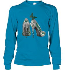 NFL Green Bay Packers Rhinestone High Heels Youth Long Sleeve T-Shirt - NFLFanGift