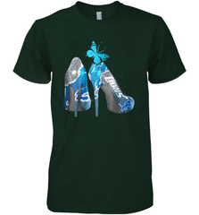 NFL Detroit Lions High Heel Butterfly Rhinestone Tide Men's Premium T-Shirt - NFLFanGift