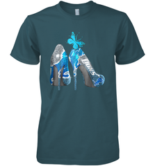NFL Detroit Lions High Heel Butterfly Rhinestone Tide Men's Premium T-Shirt - NFLFanGift