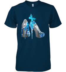 NFL Detroit Lions High Heel Butterfly Rhinestone Tide Men's Premium T-Shirt - NFLFanGift