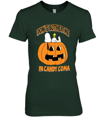 Don't Bother Me In Candy Coma Funny Snoopy Pumpkin Halloween Women's The Boyfriend Tee - NFLFanGift