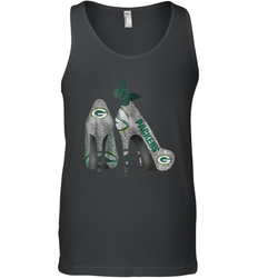 NFL Green Bay Packers Rhinestone High Heels Tank Top - NFLFanGift