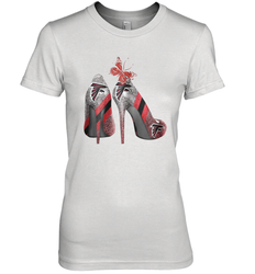 NFL Atlanta Falcons Rhinestone High Heels Women's The Boyfriend Tee - NFLFanGift
